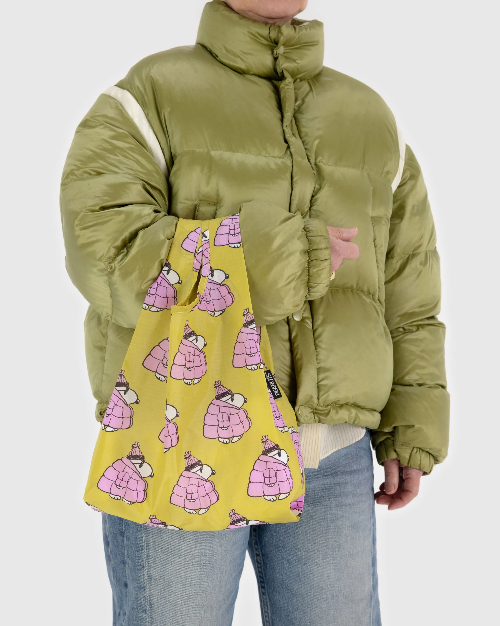 Baby BAGGU Puffer Snoopy Pink