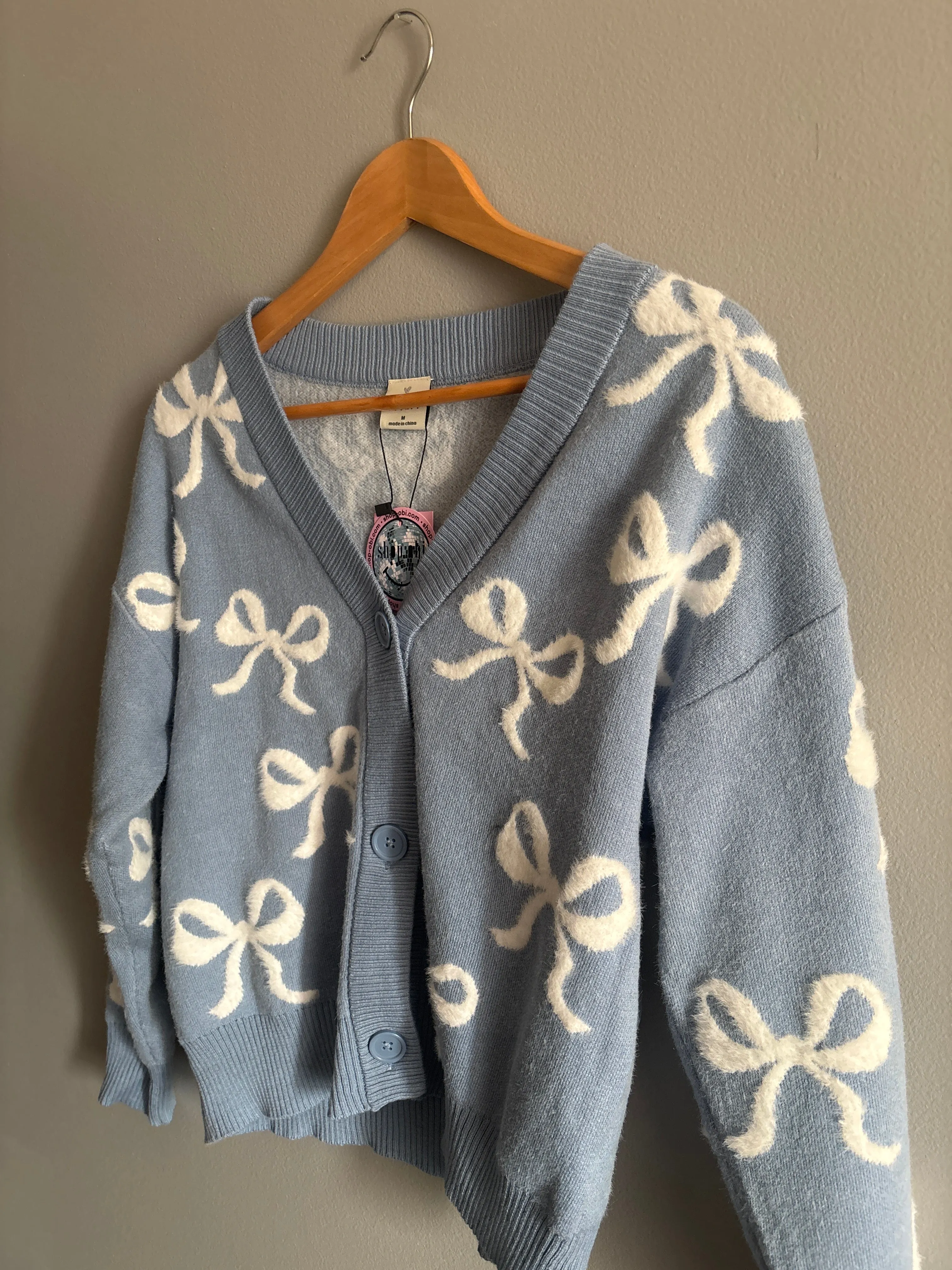 Baby Blue Bow Cardi Top