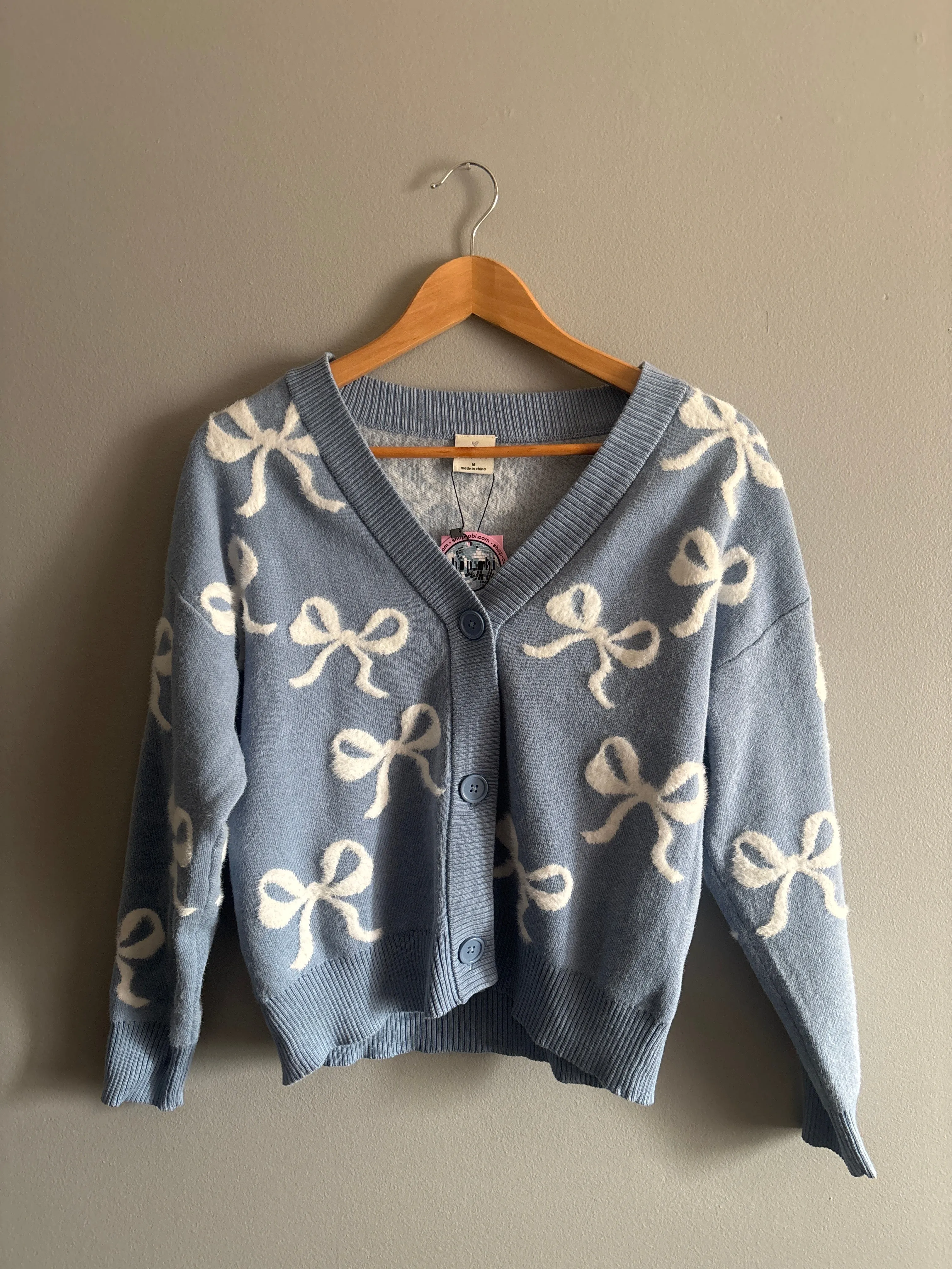 Baby Blue Bow Cardi Top