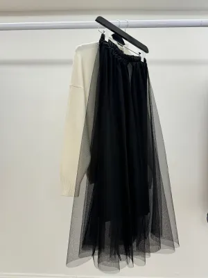 Black Tulle Maxi Skirt