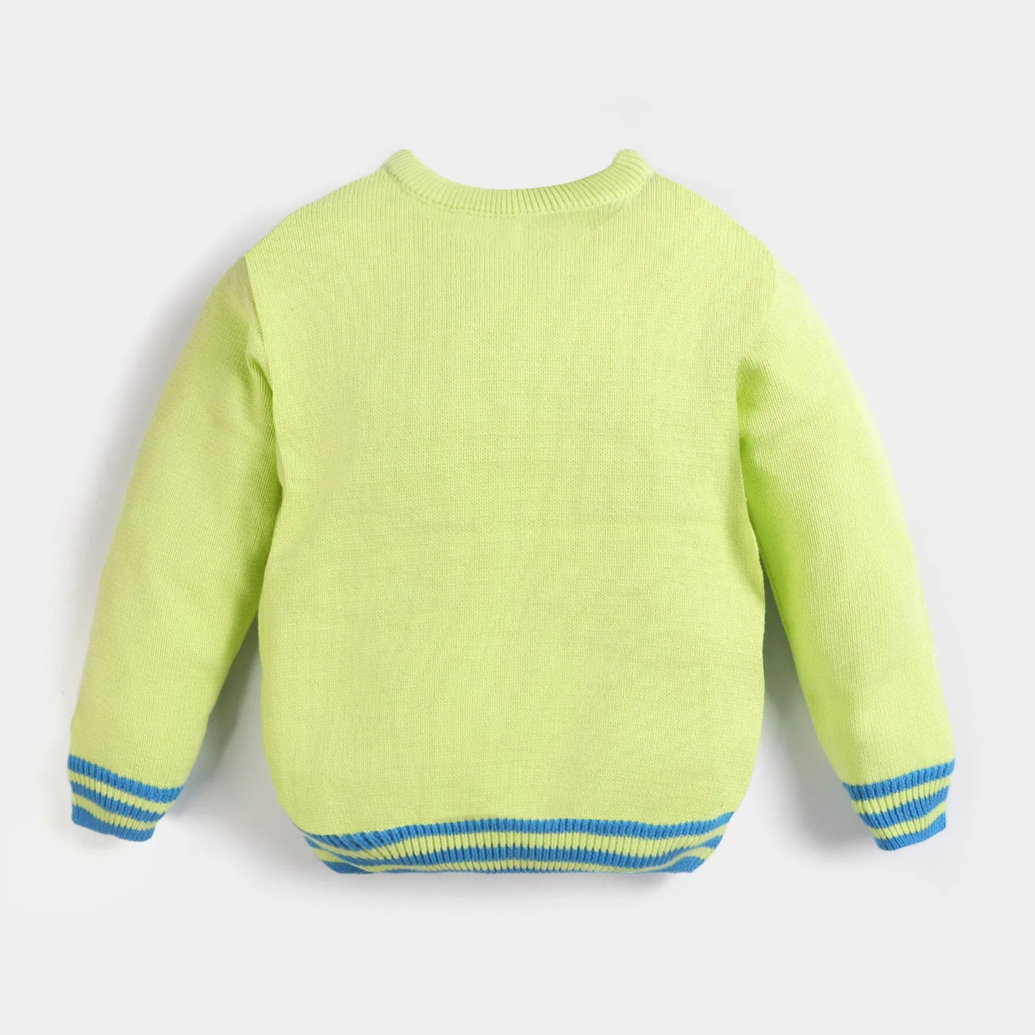 Boys Cotton Full Sleeves Sweater -Neon Green