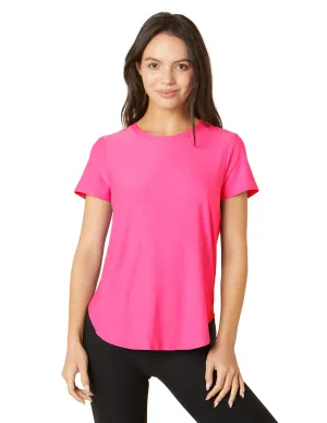 BY On the Down Low Tee - PINK HYPE HEATHER