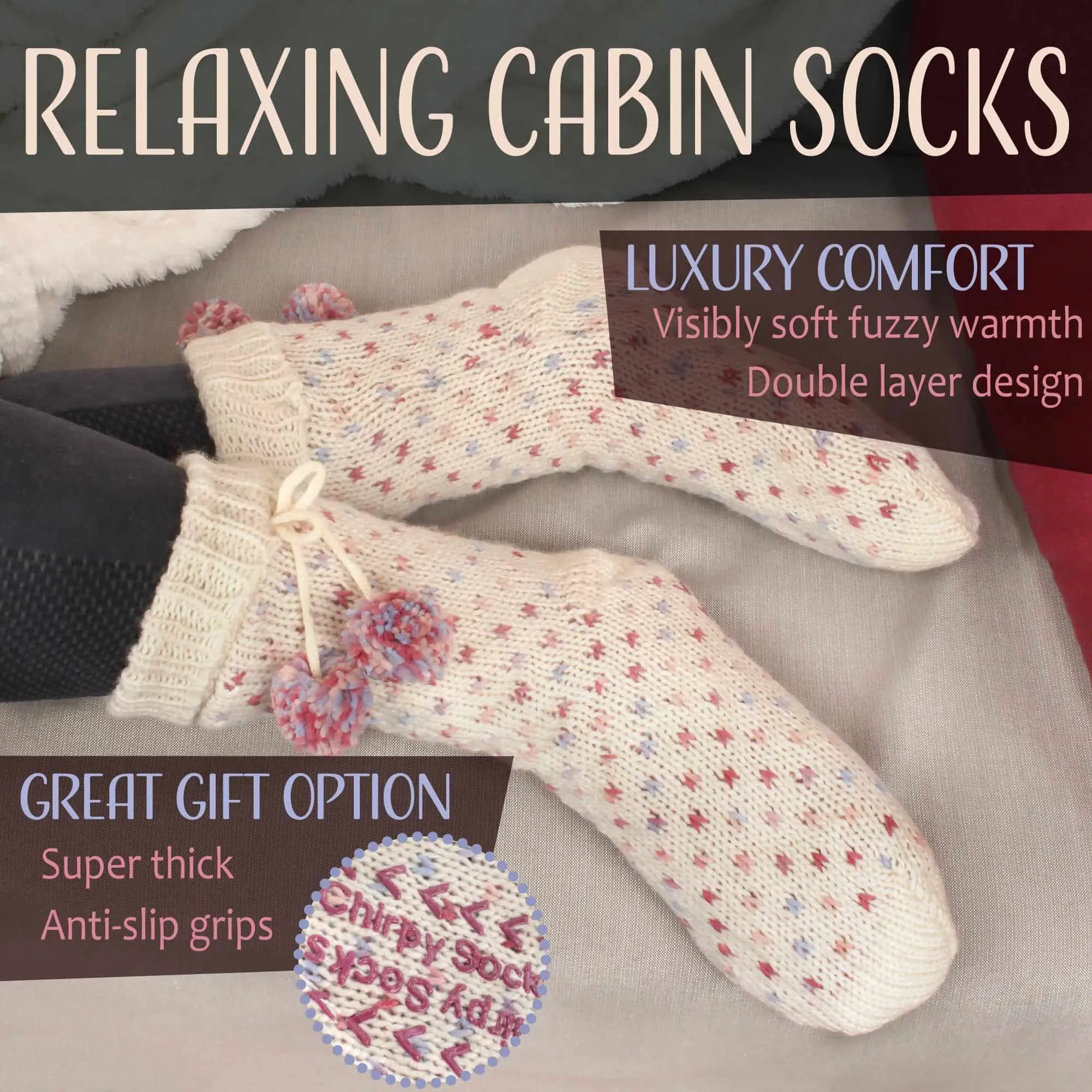 Cabin Thermal Fleece-lined Non-skid Crew Socks