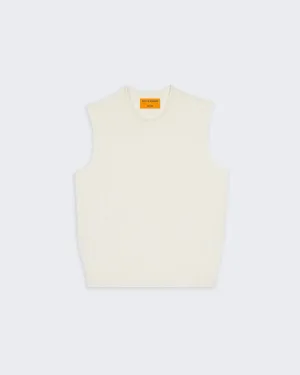 Cable Vest In Cashmere - Cream
