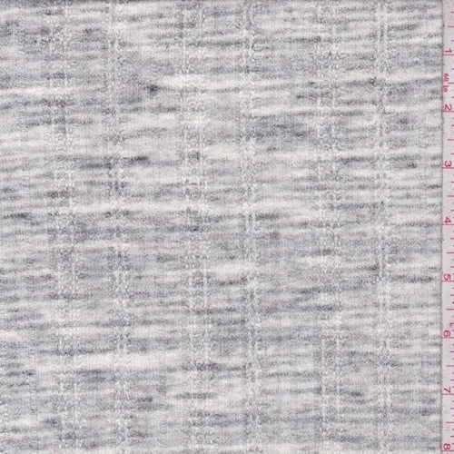 Charcoal/White Shadow Stripe Rib Knit Fabric