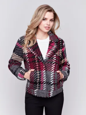 Charlie B Wool Plaid Short Coat