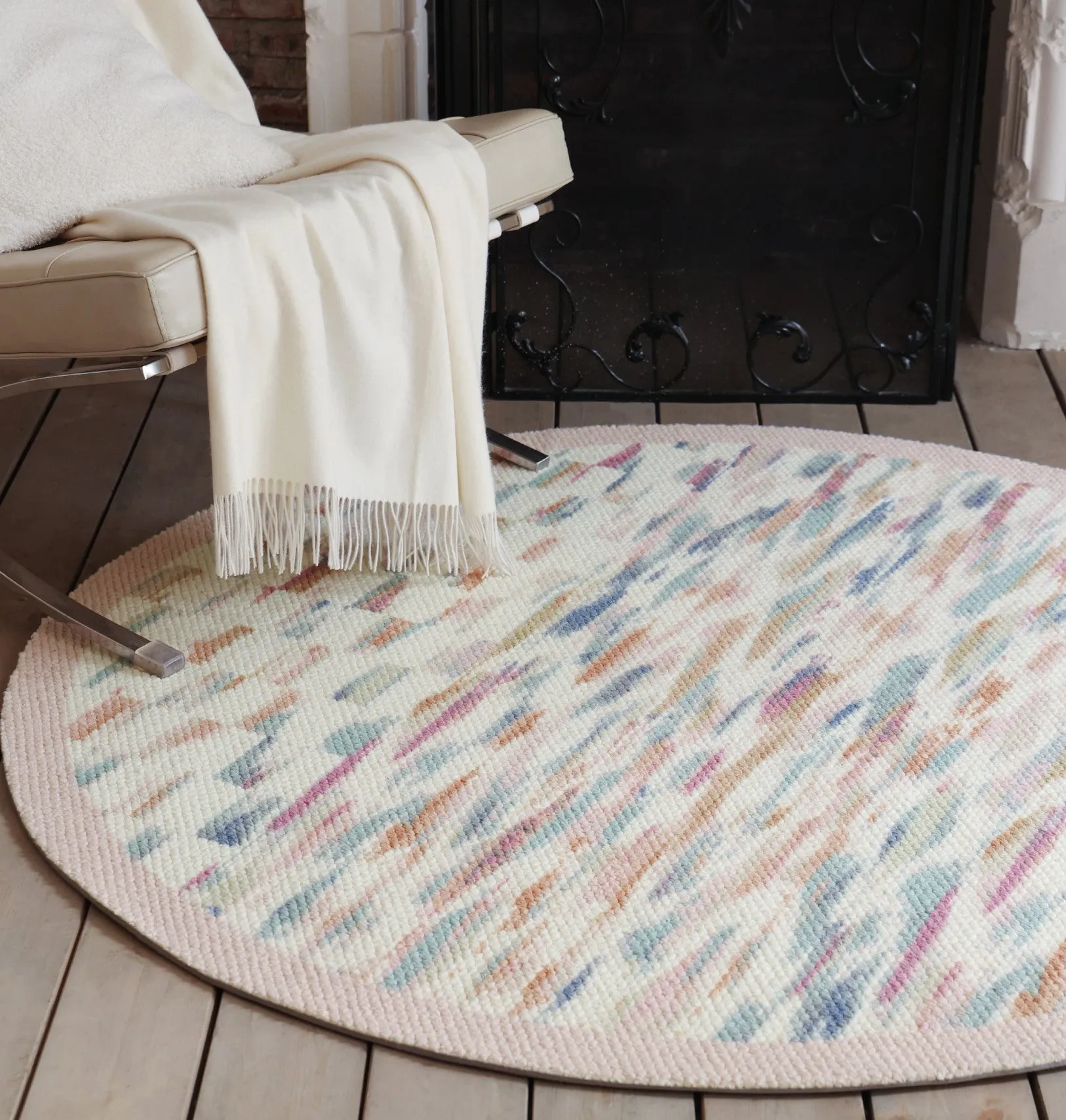 Colorful Wool Circle Rug