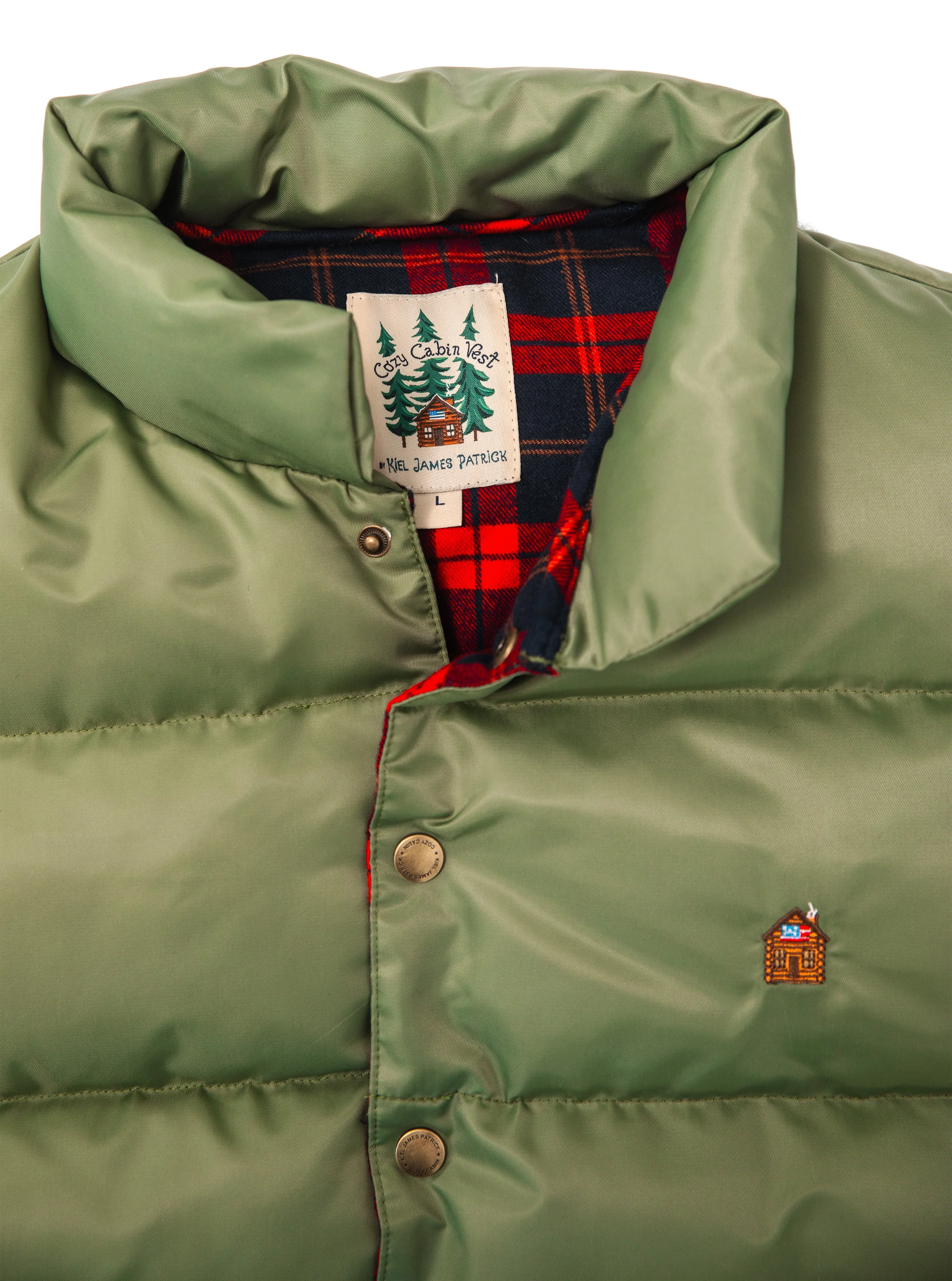 Cozy Cabin Puffer Vest- Green