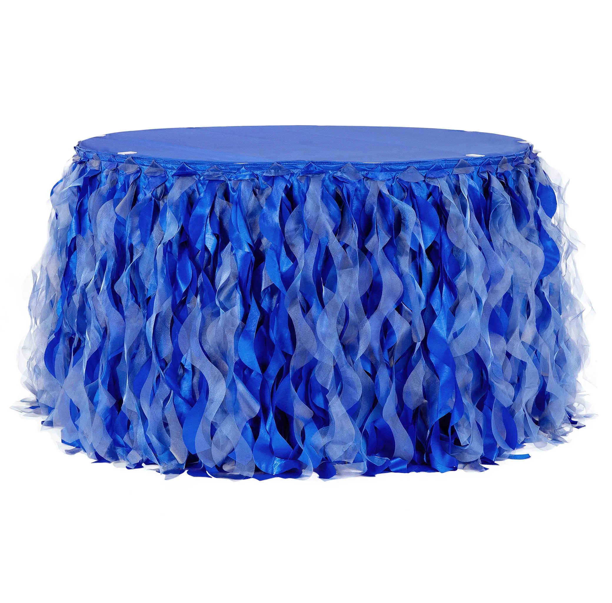 Curly Willow 17ft Table Skirt - Royal Blue