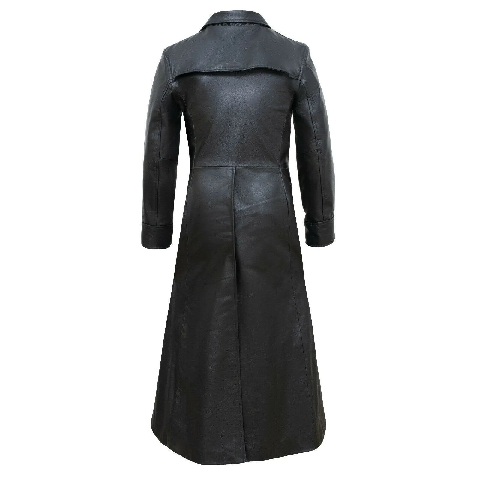 Detective Neo Matrix Style Black Gothic Style Men’s Leather Trench Long Coat