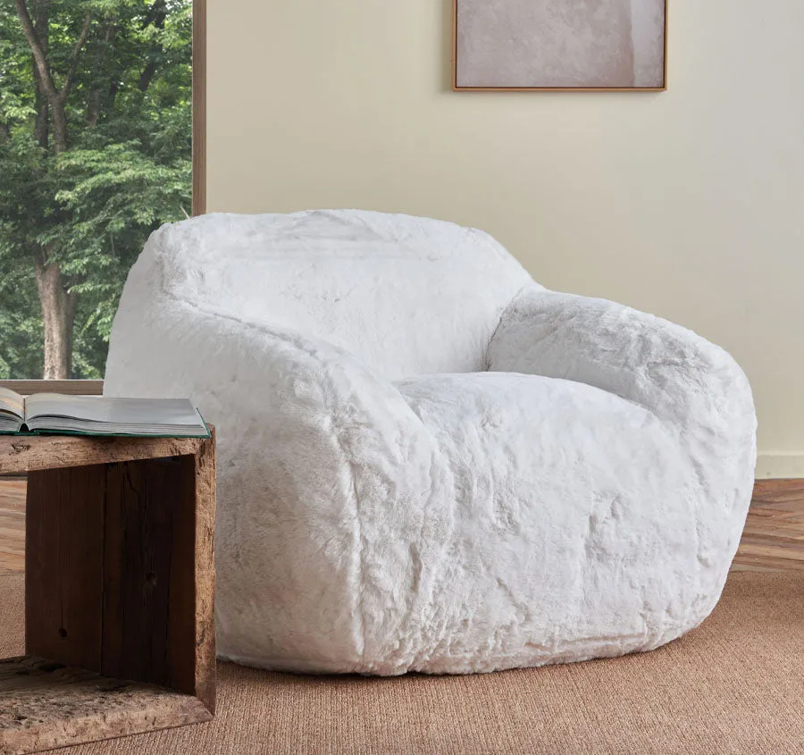 Faux Fur Cozy Chair Range White