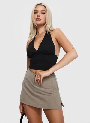 Gigi Skort Beige Pinstripe