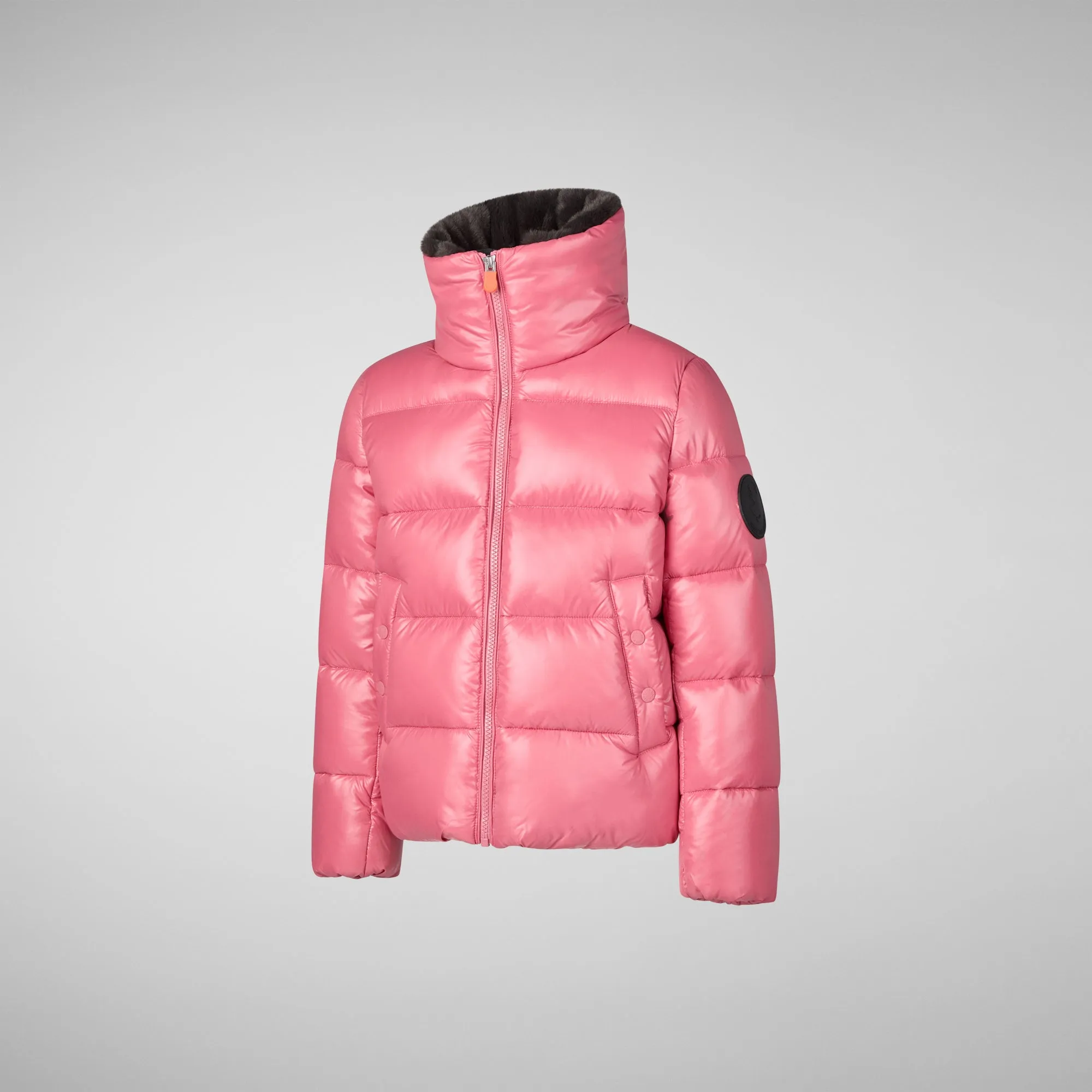 Girls' animal free Puffer jacket kezi in bloom pink