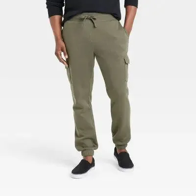 Goodfellow & Co Men's Mid Rise Tapered Leg Cargo Pants Wrinkle-Resistant Fleece