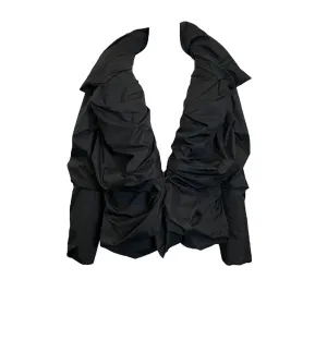 Issey Miyake Y2K Black Nylon Ruched Puffer Jacket