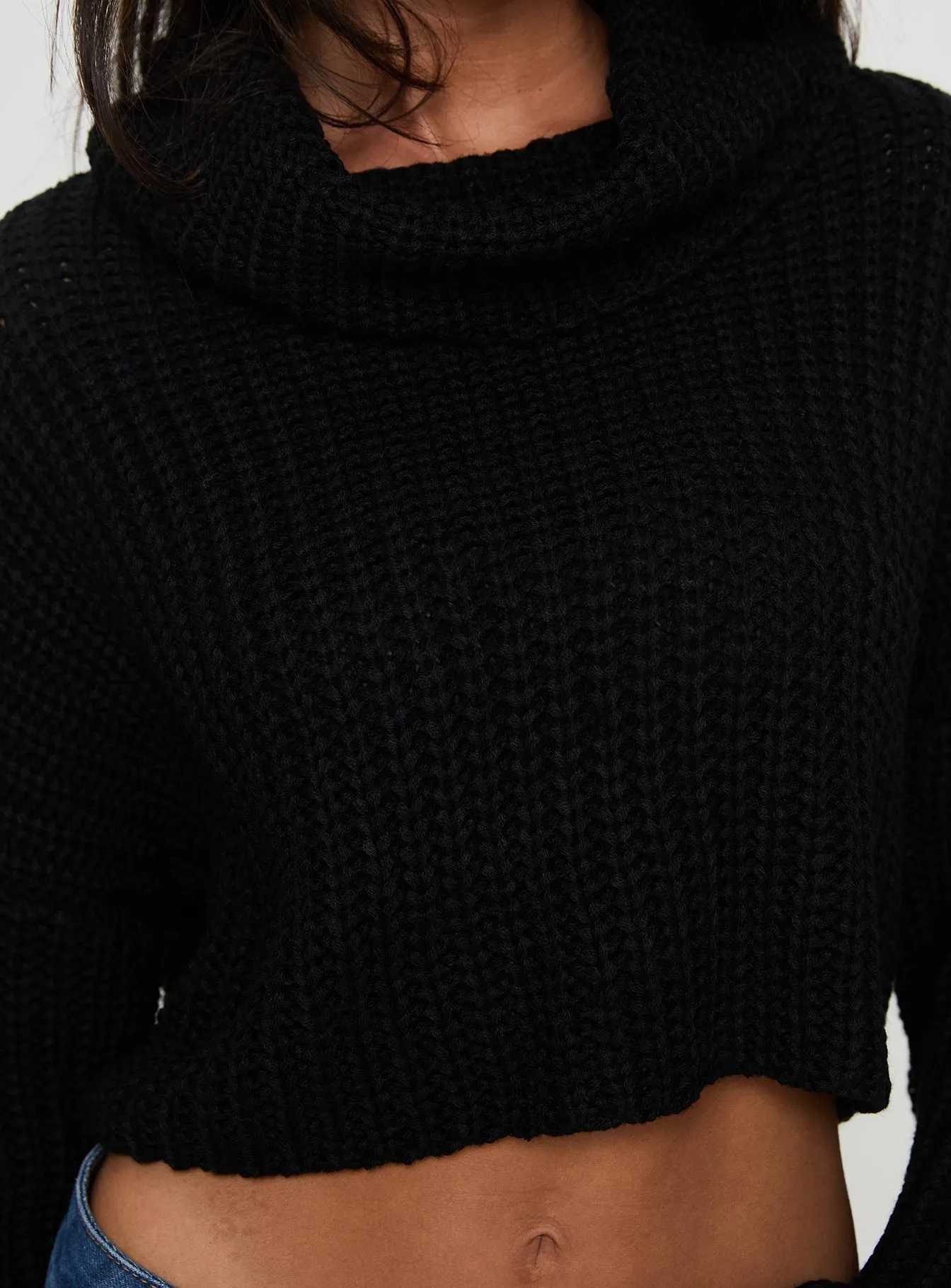 Joice Ribbed Turtleneck Sweater Black