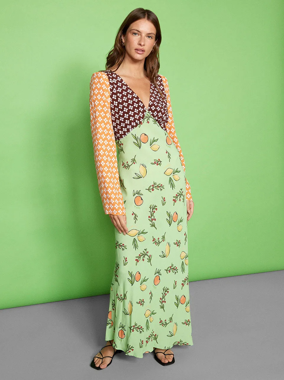 Libby Mixed Print Maxi Dress