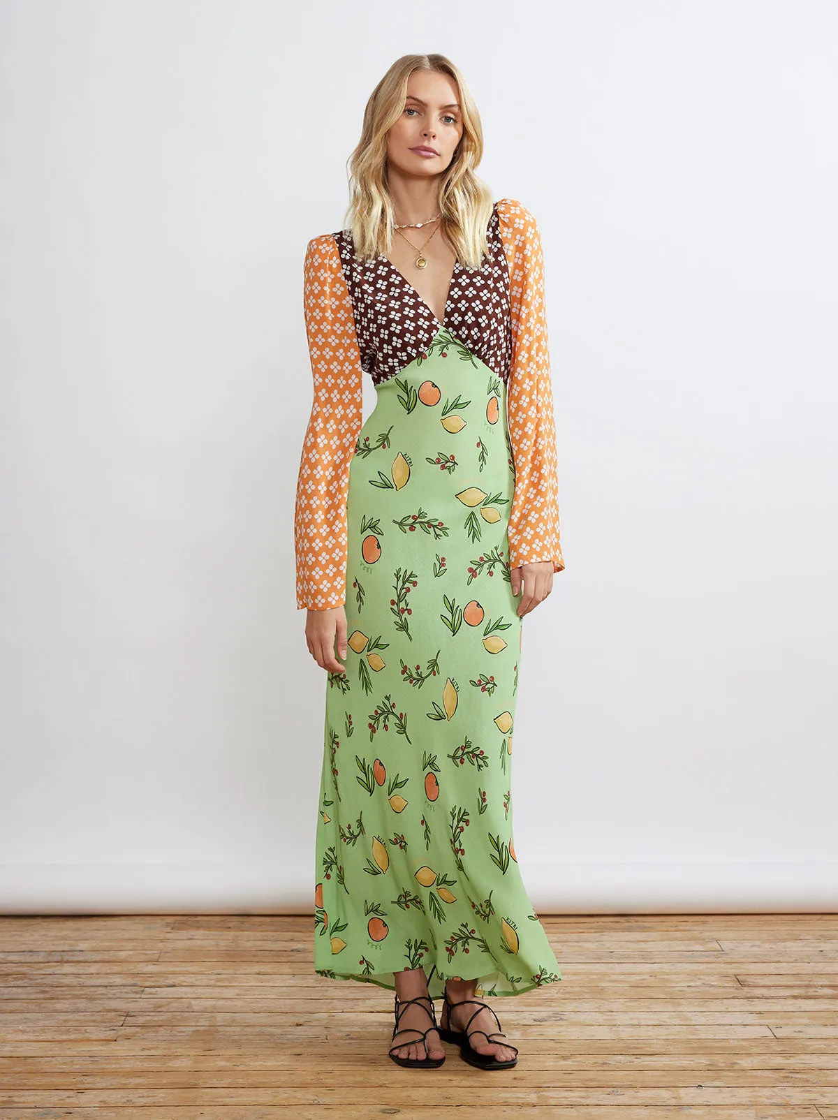 Libby Mixed Print Maxi Dress