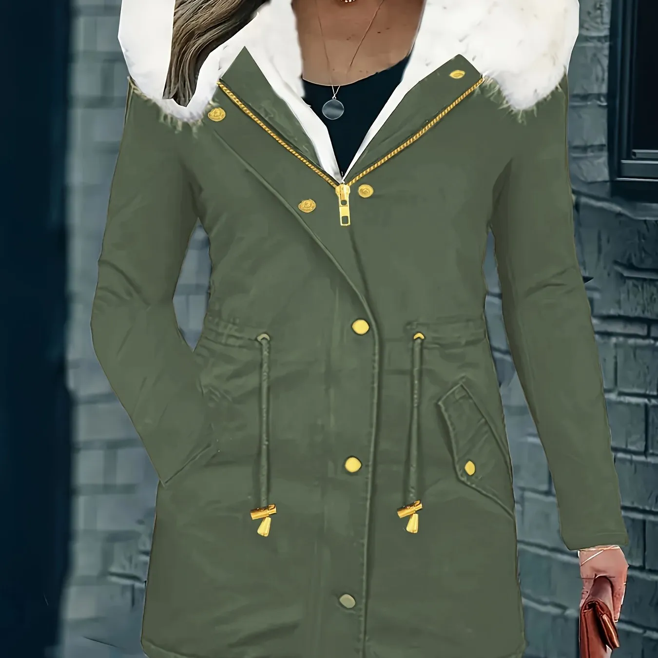 Lotte | Casual jacket with hood and faux fur