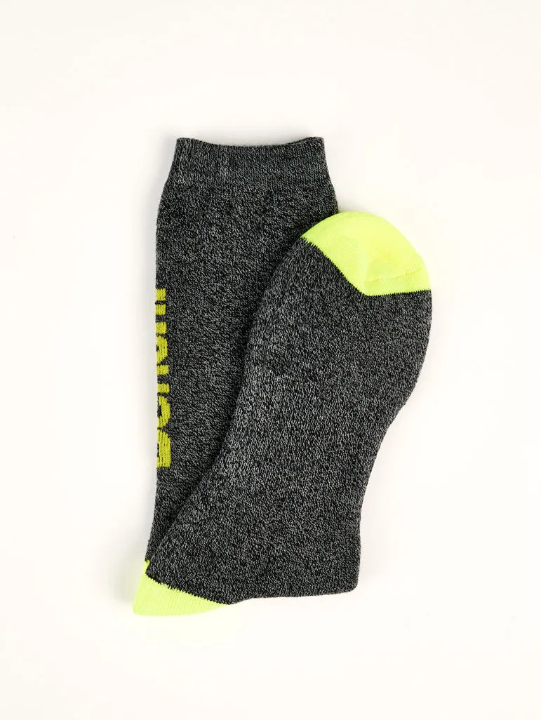 Men's Full Cushion Brushed Thermal Crew Socks (2 Pairs) - Grey/Green