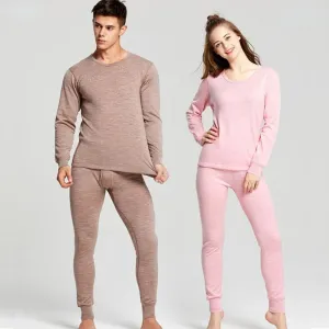 Merino Wool Base Layer Set - High-Rise, Thick Winter Long Johns for Women