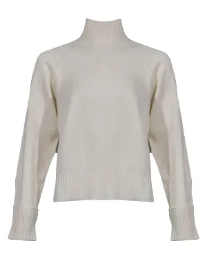 Mock Neck Wool Cashmere Sweater