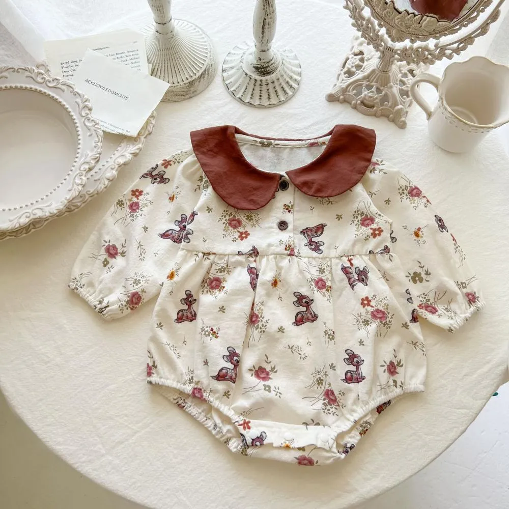 Newborn Baby Girls Spring Autumn Floral Romper Where To Buy Baby Clothes In Bulk