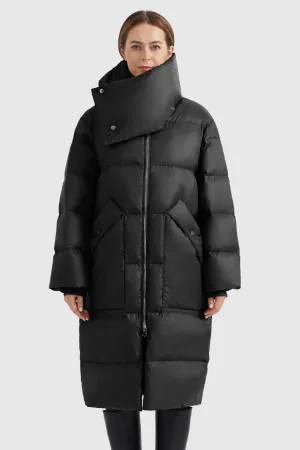 Puffer Long Stylish Winter Jacket with Warm Thickened Collar