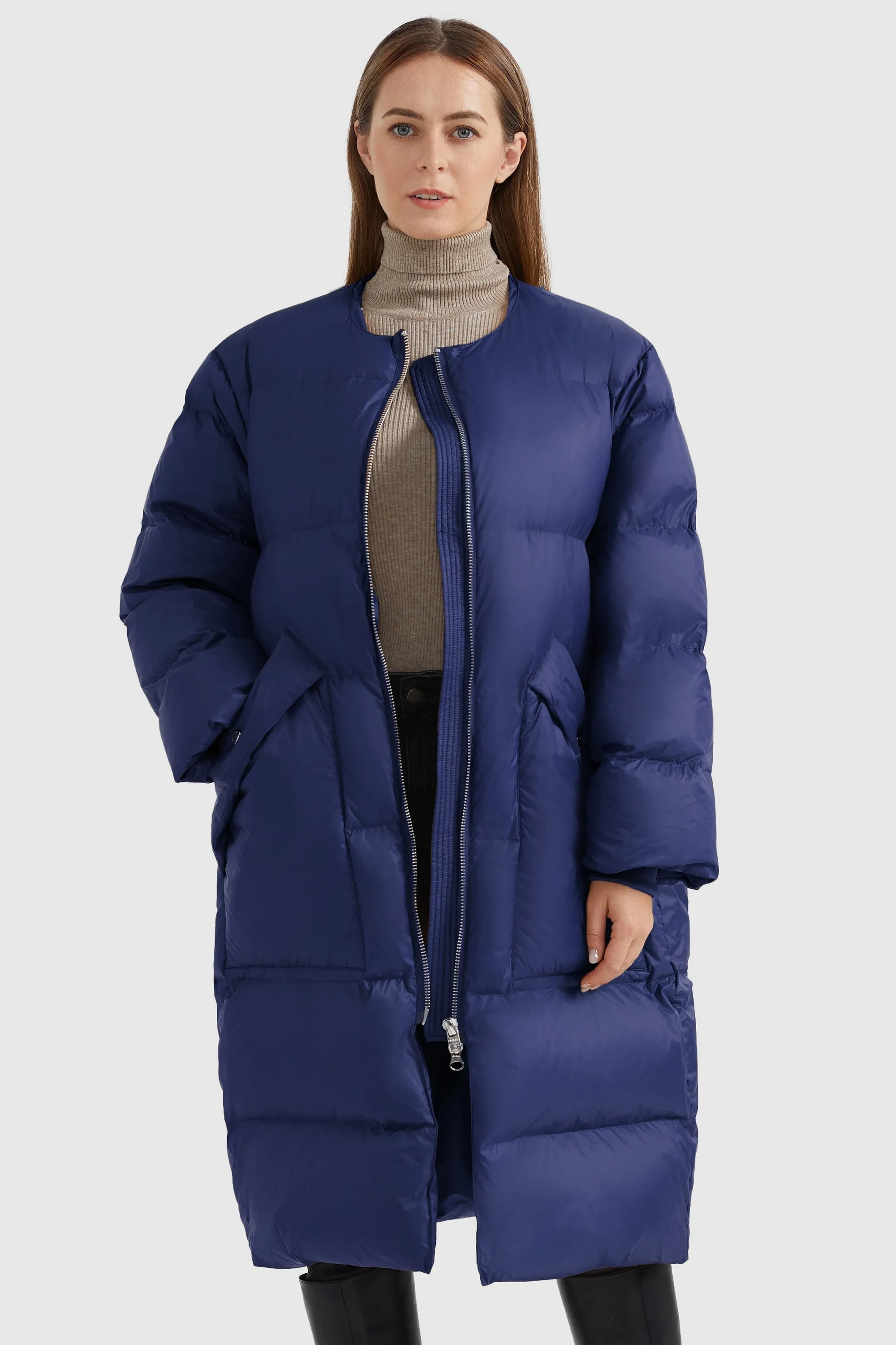 Puffer Long Stylish Winter Jacket with Warm Thickened Collar