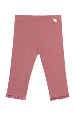 Raspberry Ribbed Baby Leggings