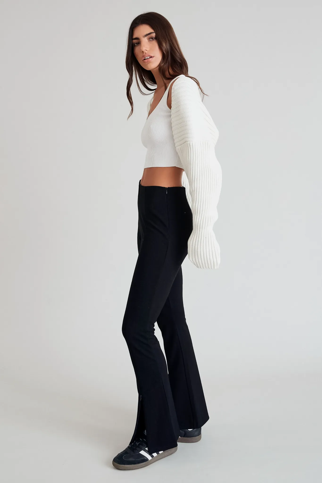 Rib Knit Bolero (White)