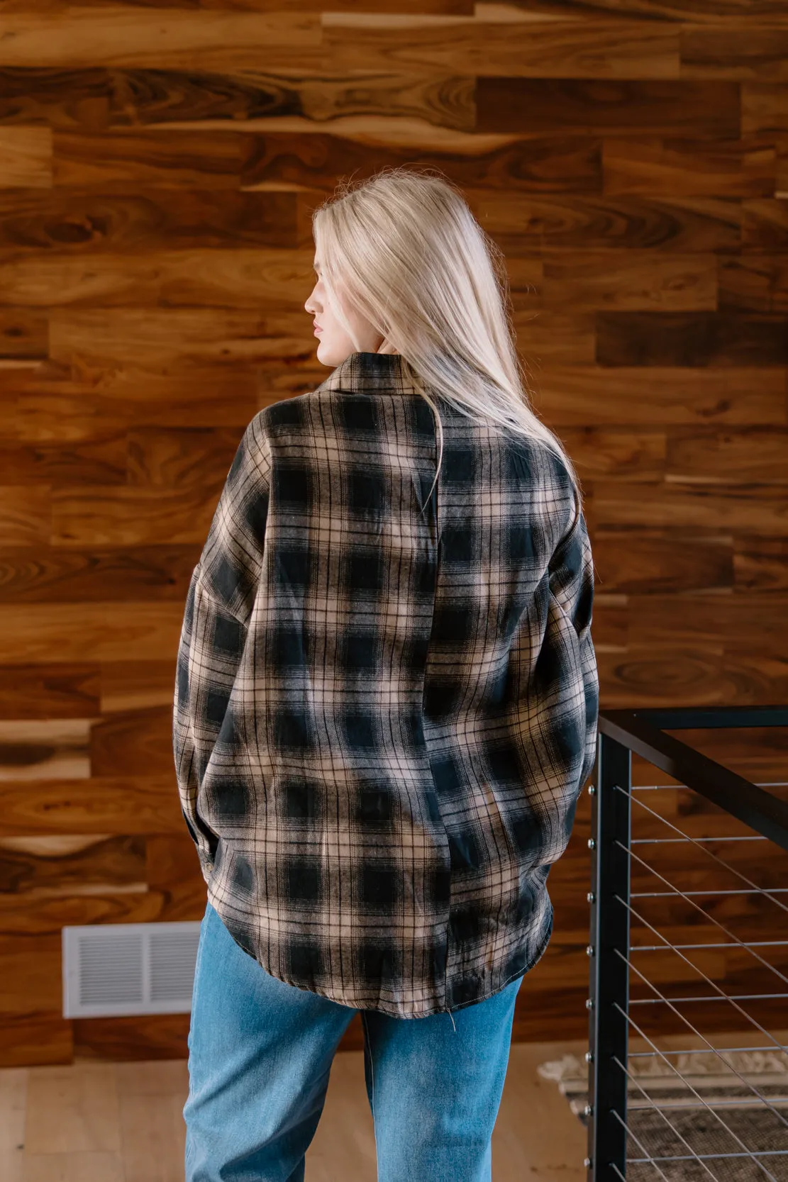 Rose Plaid Button Down | Taupe