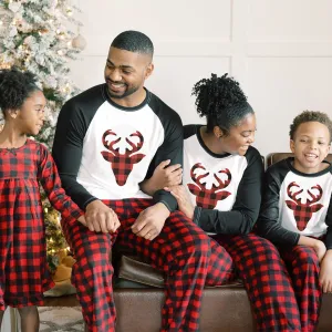 SleepytimePjs Christmas Family Matching Winter Fleece Deer Buffalo Plaid Pajamas