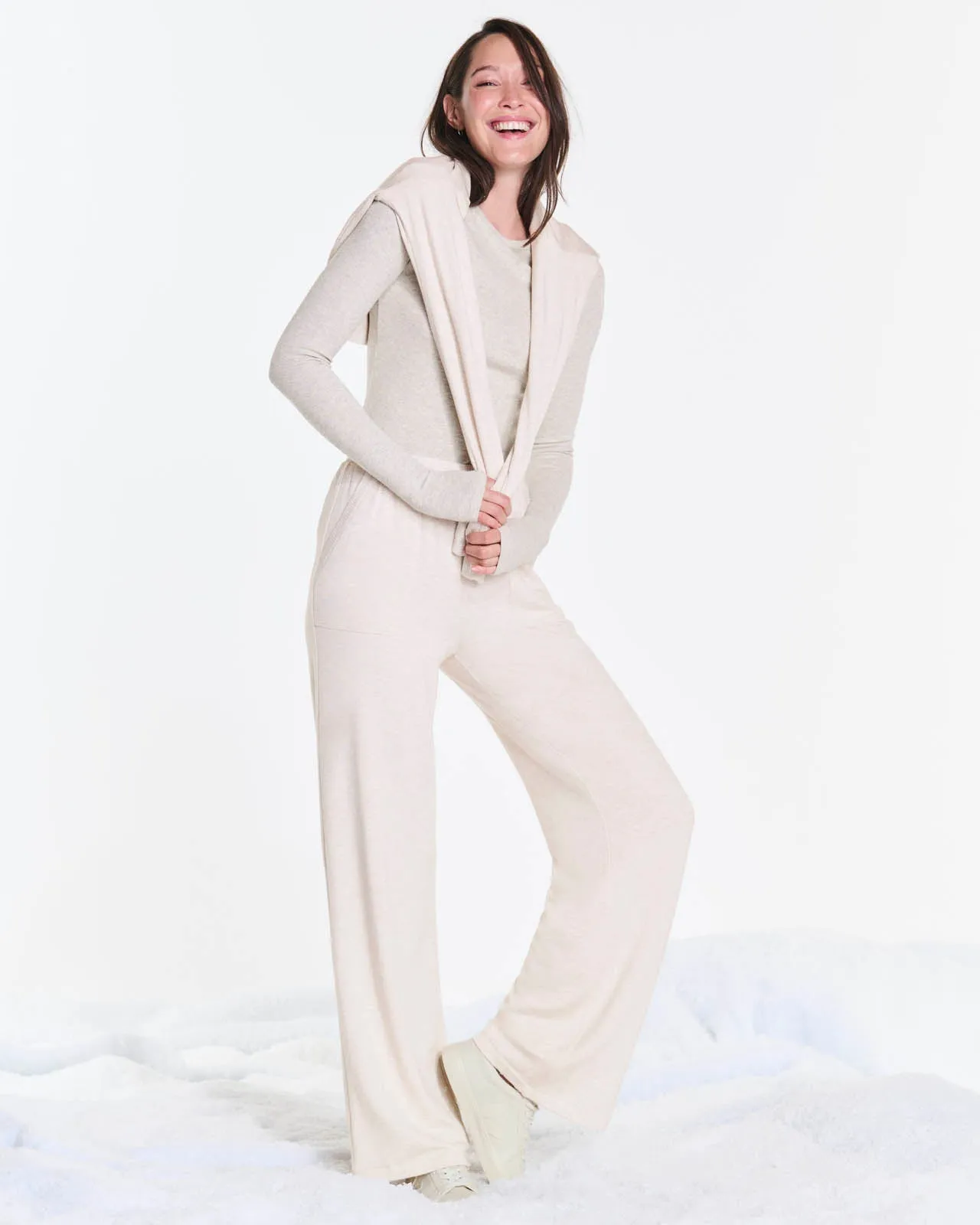 Soft Fleece Plush Wide Leg Pant