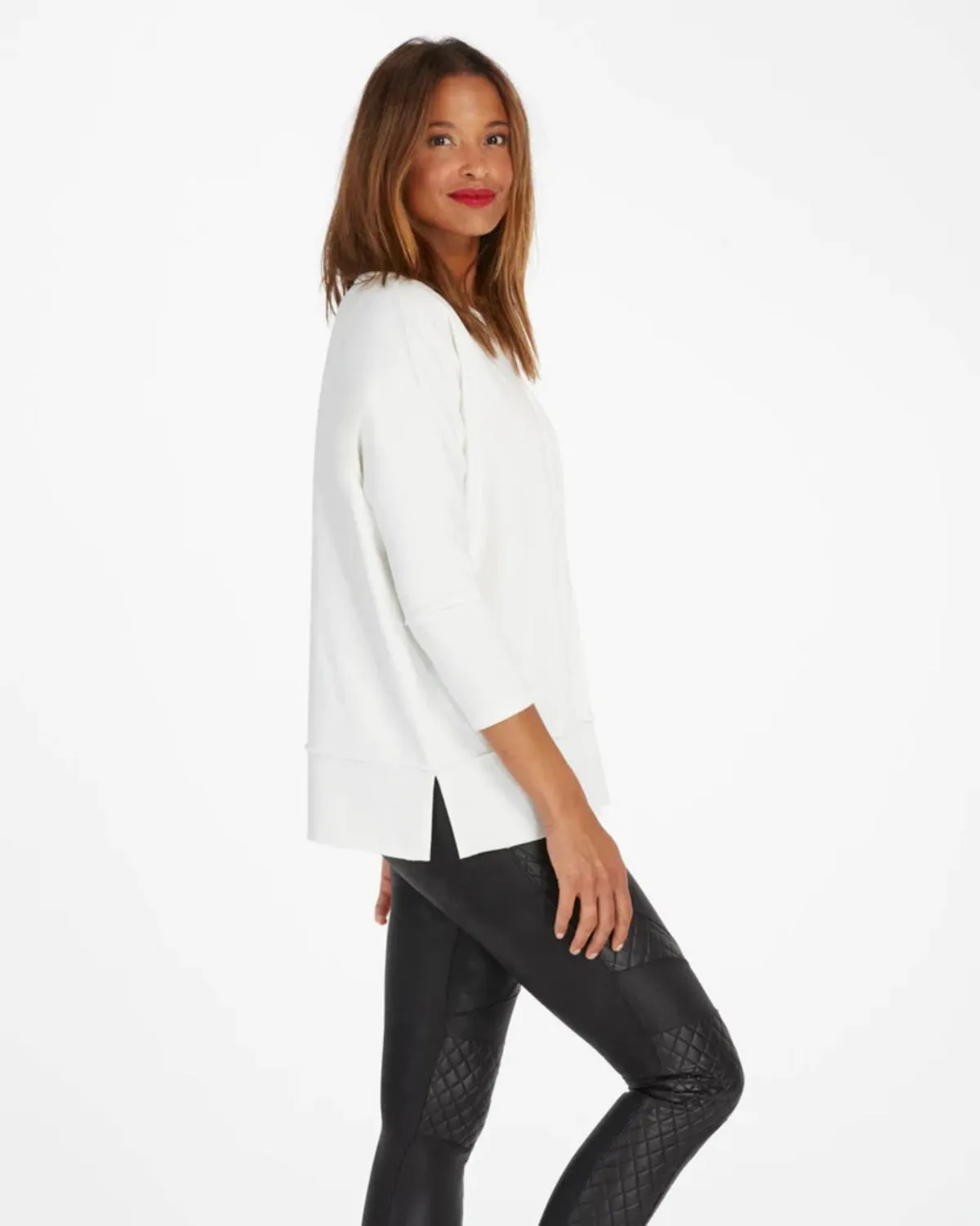 Spanx, White Dolman Sleeve Sweatshirt