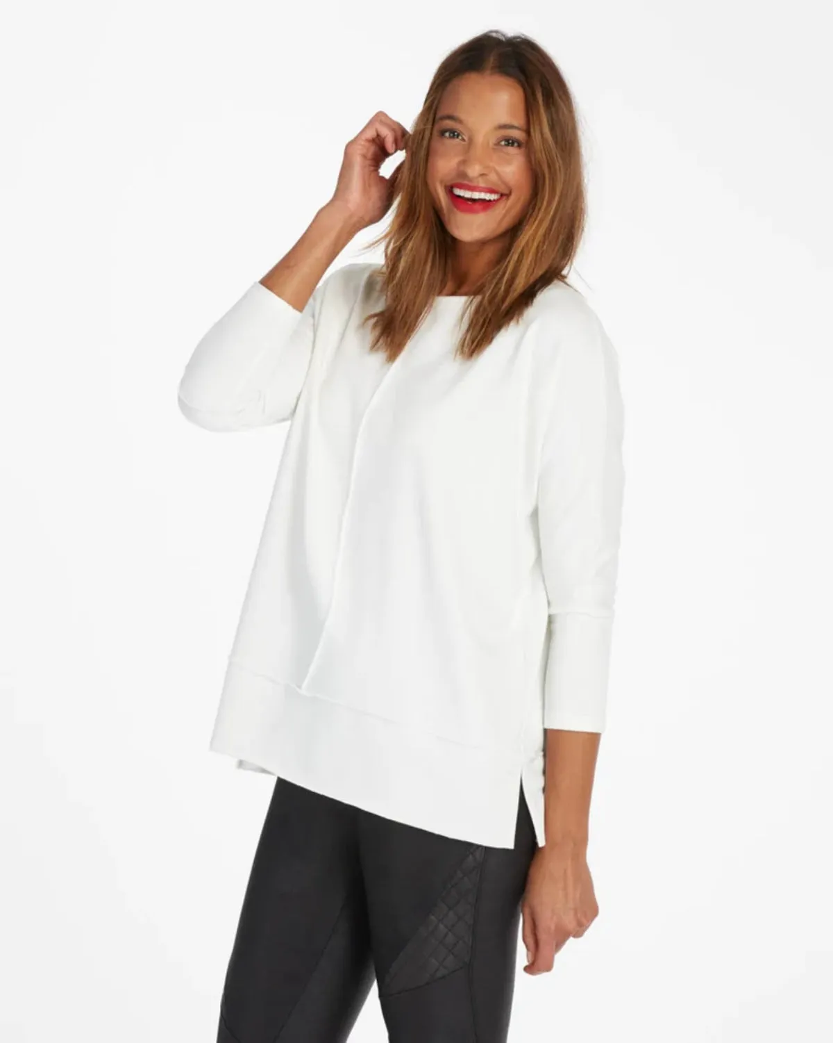 Spanx, White Dolman Sleeve Sweatshirt