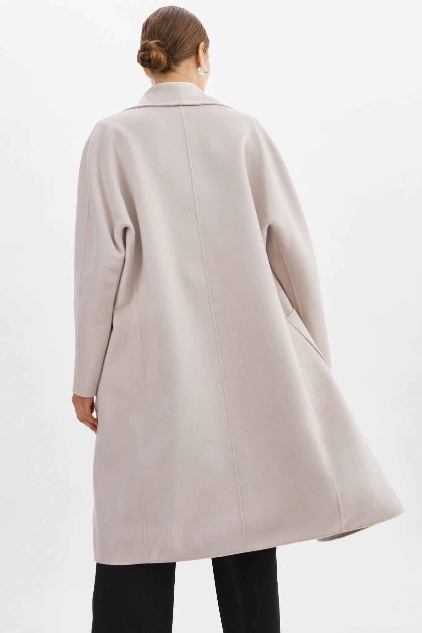 Thara Shawl Collar Wool Coat | Feather Grey