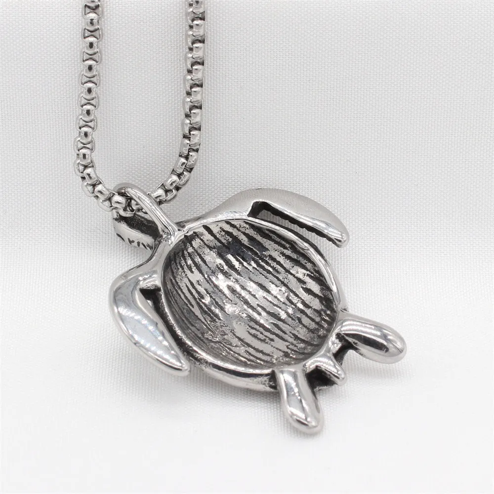 Titanium Steel Trendy Turtle Pendant for Men - Hip Hop Style Chain