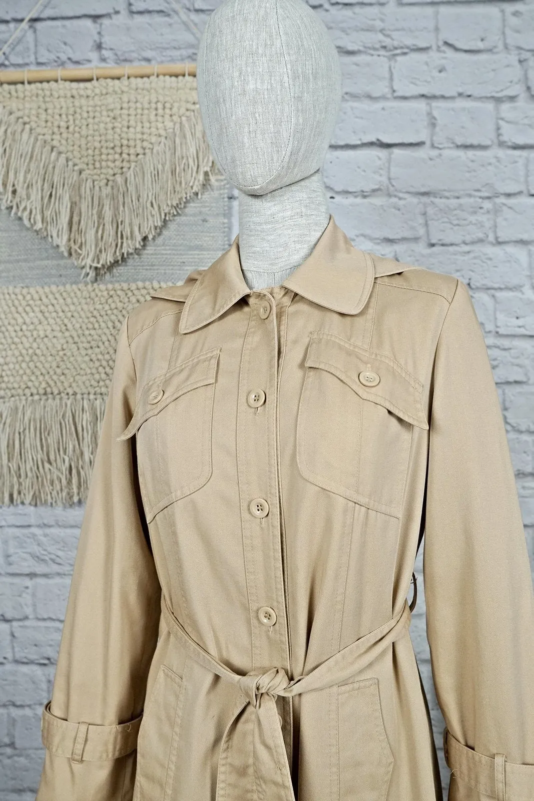 Vintage Classic Hooded Trench Coat